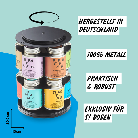 S! Gewürzregal - Drehregal - exklusiv für 10 Stück Gewürzdosen 170 ml