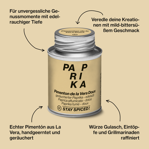 Pimenton de la Vera Doux - Paprika geräuchert edelsüß/mild