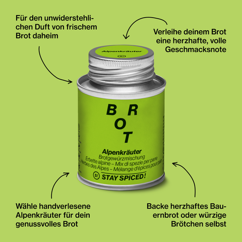 Alpenkräuter Brot Mischung, für den Teig