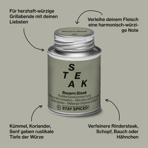 Bauern Steak rustikal Gewürzzubereitung