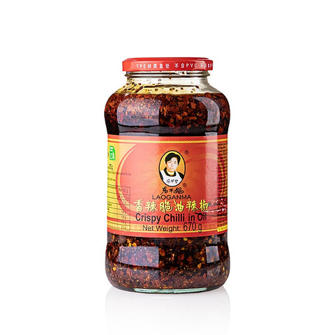 Gebinde-12-Crispy Chili Oil - Chili in Öl mit knusprigen Zwiebeln, Lao Gan Ma, 670 g