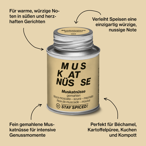 Muskatnüsse dunkel gemahlen