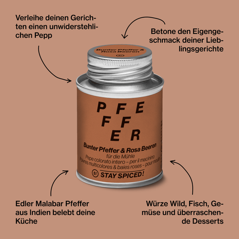 Bunter Pfeffer ganz für die Mühle mit rosa Beeren