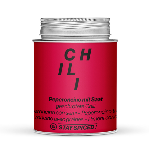 Chili / pepperoncino red, crushed with seeds
