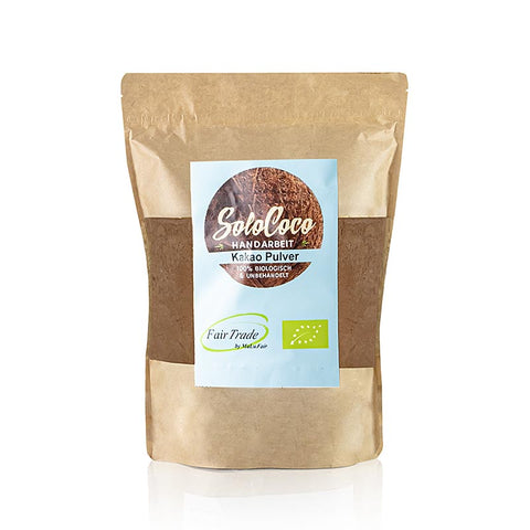 SoloCoco Kakaopulver, mittel entölt (10-12%), nicht alkalisiert, BIO, 500 g