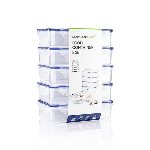 Frischebox Lock&Lock Set (HPL816S5) rechteckig, 800ml, 205x134x52mm, 5 tlg.