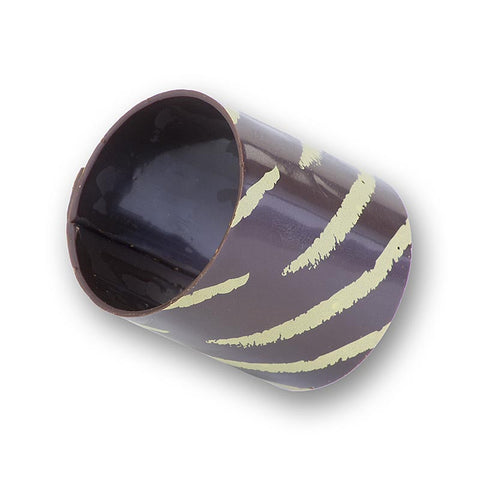 Schokoform - Cannelloni/Zylinder, Dunkel mit Goldstreifen, ø 35mm, 3,5mm hoch, 170 g, 35 St