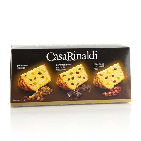 Weihnachtskuchen Panettone - Set (Klassik/Cranberry/Schoko), Casa Rinaldi, 300 g, 3 x 100g