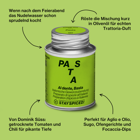 Pasta - Al dente, Basta, Italienische Gewürzzubereitung