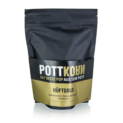 Pottkorn - Hüftgold, Popcorn mit Butterkaramell, Muscovado, Meersalz, 150 g