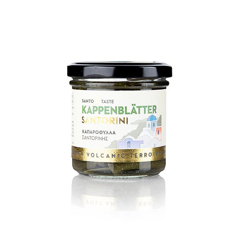 Caper leaves (Thiraika) from Santorini in vinegar, glass jar, 150 g