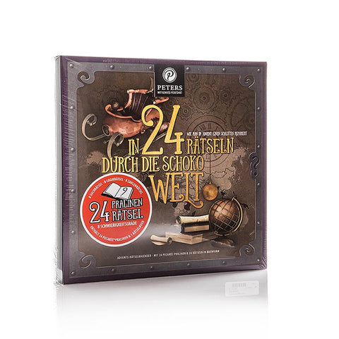 Advent Calendar - "Through the Chocolate World in 24 Puzzles", with alcohol, Peters, 255 g