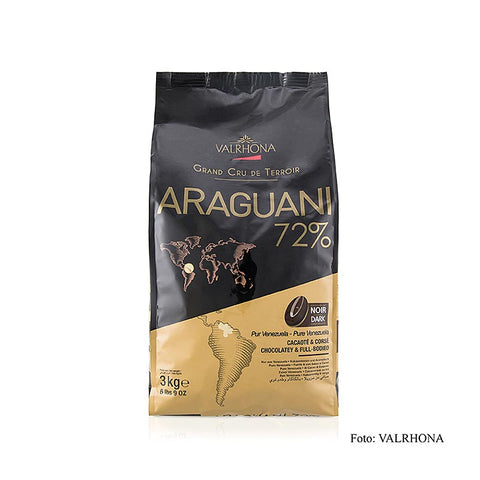 Valrhona Araguani "Grand Cru", dunkle Couverture, Callets, 72% Kakao, Venezuela, 3 kg