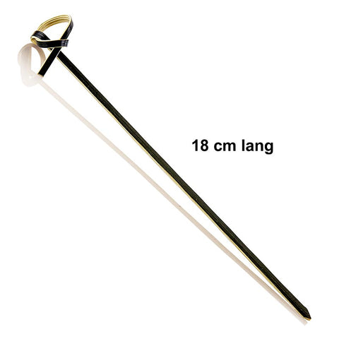 Bambus-Spieße, mit Knotenende, schwarz, 18cm, 250 St