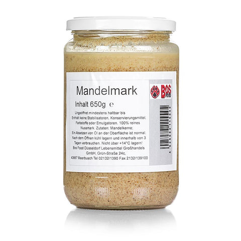 BOS FOOD Mandel-Mark, 100% Mark ohne Zusatzstoffe, 650 g
