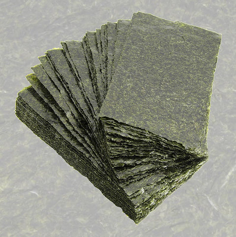 Yakinori halbe Größe, getrocknete Algenblätter, geröstet, Gold, 125 g, 100 Blatt