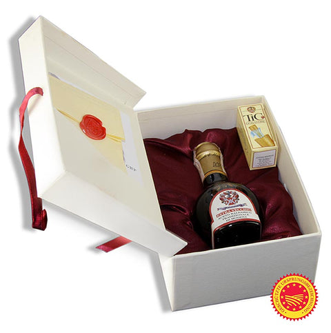 Aceto Balsamico Tradizionale di Modena DOP/g.U., Ciliegio, 50 Jahre, Geschenkbox, Malpighi, 100 ml