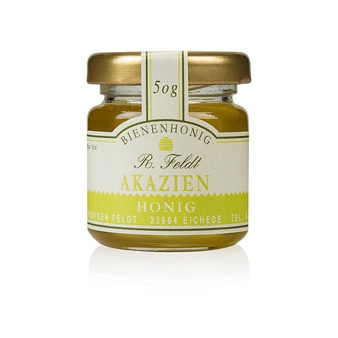 Acacia honey, Hungary, light golden, liquid, delicately sweet, portion glass, 50 g