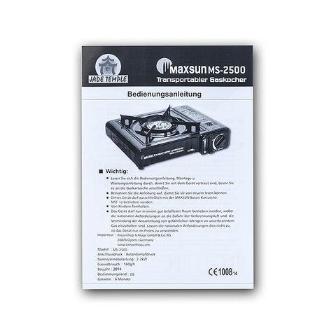Gaskocher im Koffer mit Piezo Zünder, ohne Kartusche, 1 St