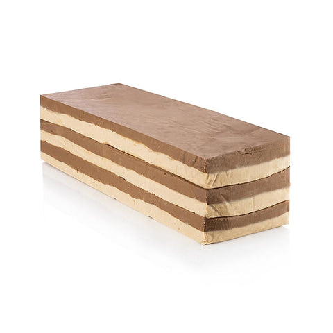 Gebinde-4-Nuss-Nougat, hell/dunkel geschichet, Schichtnougat, 2,5 kg