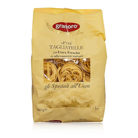 Gebinde-1-Granoro Tagliatelle mit Ei, 6mm, Bandnudelnester, No.116, 500 g