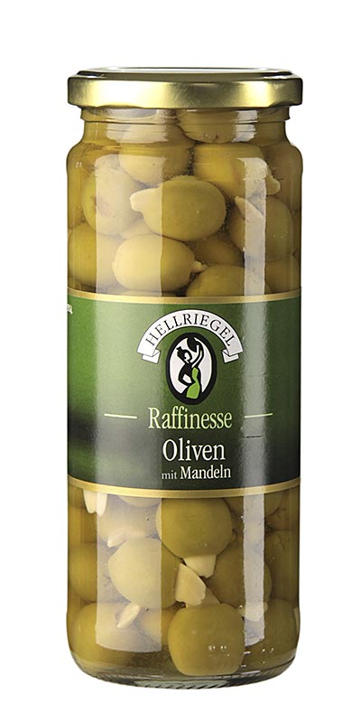 Gebinde-12-Grüne Oliven, ohne Kern, mit Mandeln, in Lake, 440 g