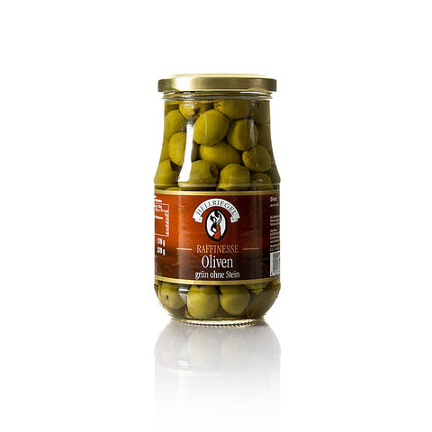 Gebinde-12-Grüne Oliven, ohne Kern, in Lake, 370 g