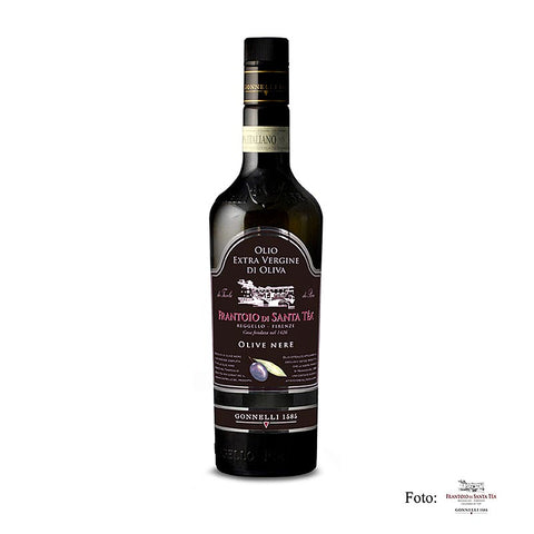 Pack of 6 - Extra Virgin Olive Oil, Santa Tea Gonnelli "Dolce Delicato", black olives, 750 ml