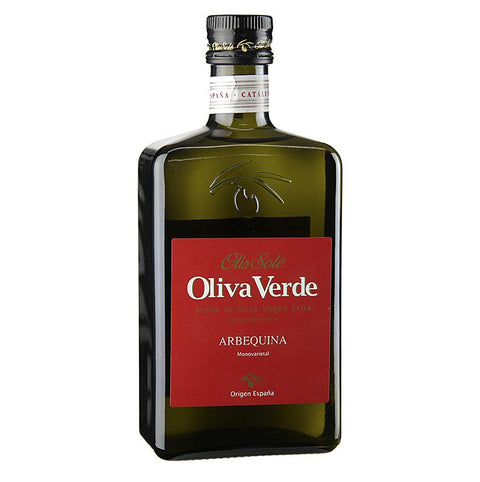 Pack of 6 - Extra Virgin Olive Oil, Oliva Verde, Arbequina, red label, 500 ml