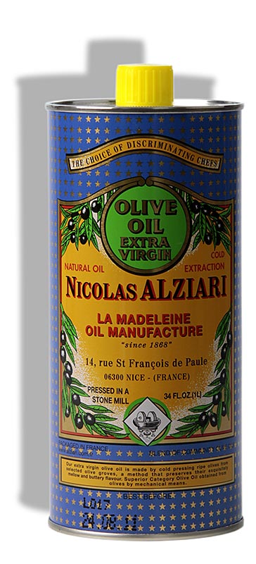 Gebinde-6-Natives Olivenöl Extra, Fruité Douce, mild, Alziari, 1 l