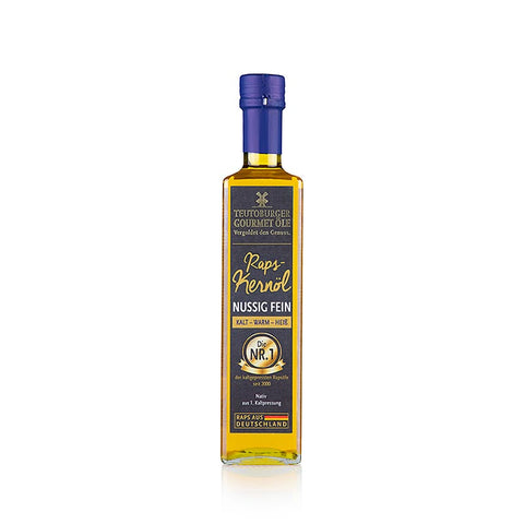 Container of 6 - rapeseed kernel oil, cold-pressed, from hulled rapeseed, Teutoburger Ölmühle, 500 ml