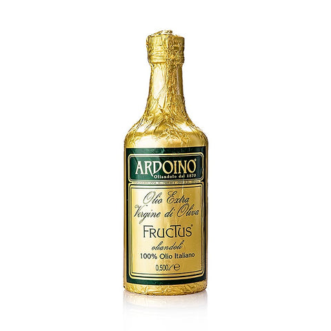 Pack of 6 - Extra Virgin Olive Oil, Ardoino "Fructus", unfiltered, in gold foil, 500 ml