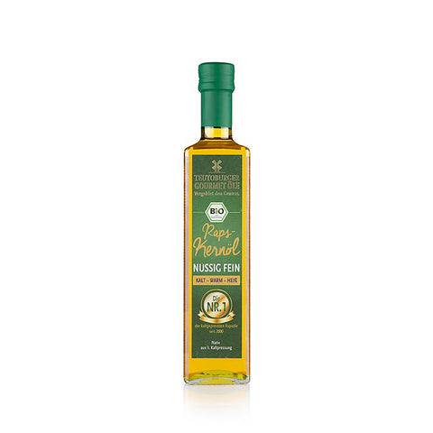Container of 6 - Rapeseed kernel oil, cold-pressed, from hulled rapeseed, virgin, Teutoburger Ölmühle, organic, 500 ml