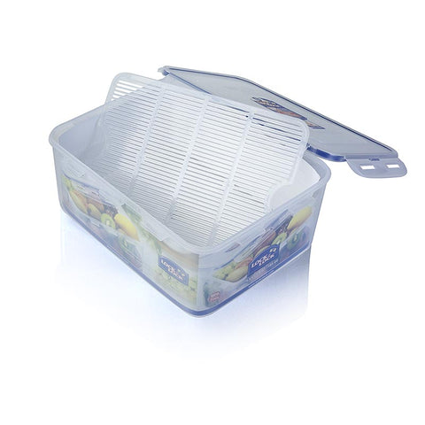 Lock &amp; Lock 6-pack of 5.5L rectangular food storage boxes (292x225x120mm) with drainage grid, 1 pc.