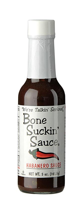 Container-12-Bone Suckin' Sauce Habanero BBQ Sauce (Hiccuppin-Hot), Ford's Food, 147 ml