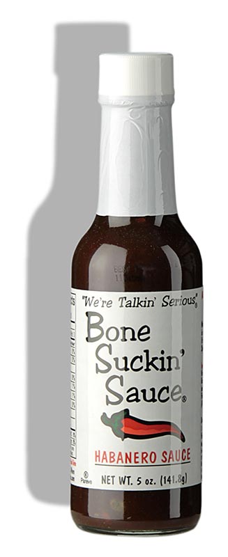 Container-12-Bone Suckin' Sauce Habanero BBQ Sauce (Hiccuppin-Hot), Ford's Food, 147 ml