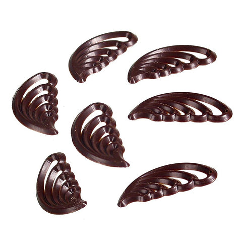Gebinde-6-Filigrane "Belle Decor" - filigrane Kämmchen, dunkle Schokolade, 385 g, 280 St