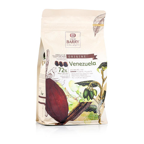 Gebinde-6-Origine Venezuela, dunkle Schokolade, Callets, 72% Kakao, 1 kg