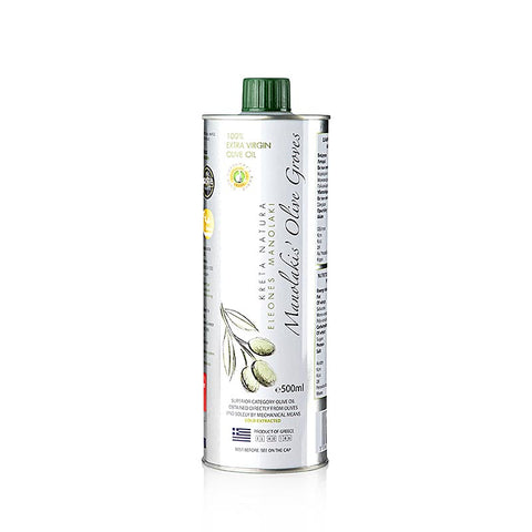Pack of 12 Extra Virgin Olive Oils, Manolakis Groves, from Koroneiki olives, Crete, 500 ml