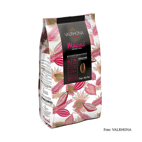 Gebinde-3-Valrhona Macae "Grand Cru", dunkle Couverture, Callets, 62% Kakao, Brasilien, 3 kg