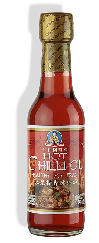 Pack of 12 chili oils, seasoned with soy sauce and shrimp, Healthy Boy, 250 ml