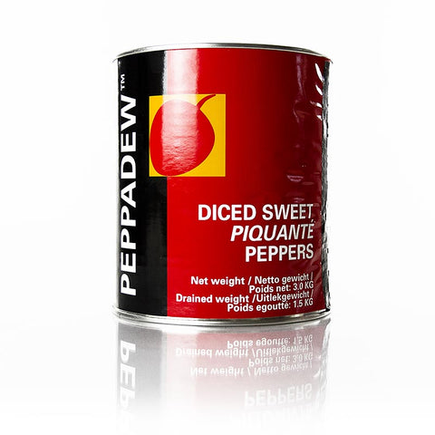 Gebinde-6-Pepperdew Kirschpaprika, gewürfelt, süß-pikant eingelegt, 3 kg