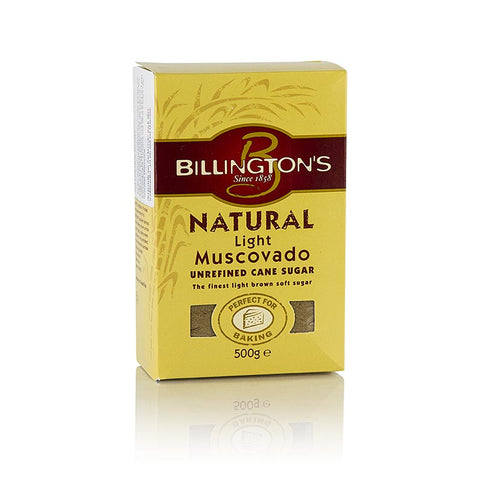 Gebinde-10-Muscovado Zucker, hell, Roh-Rohrzucker, Karamellnoten, Billington´s, 500 g