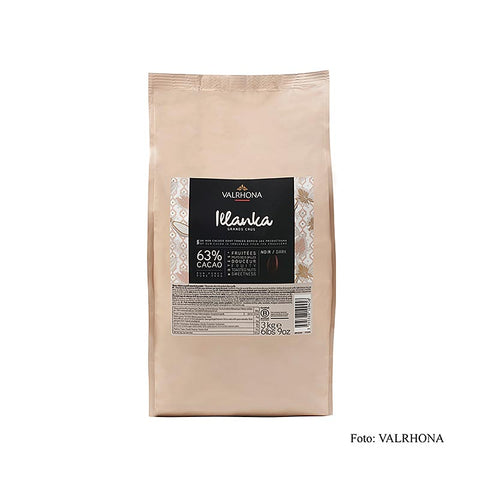 Gebinde-3-Valrhona Illanka, dunkle Couverture, Callets, 63% Kakao, Peru, 3 kg