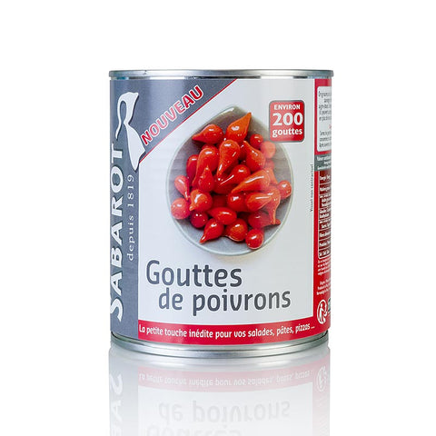 Gebinde-6-Paprikatropfen, rot, Sweety Drops, "Gouttes de Poivron", 793 g