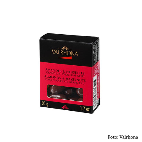 Gebinde-26-Valrhona Equinoxe Kugeln - Mandeln/Haselnüsse in Bitterschokolade, 50 g