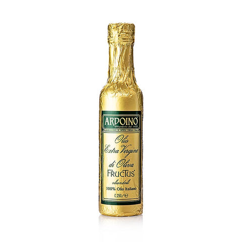Pack of 12 - Extra Virgin Olive Oil, Ardoino "Fructus", unfiltered, in gold foil, 250 ml