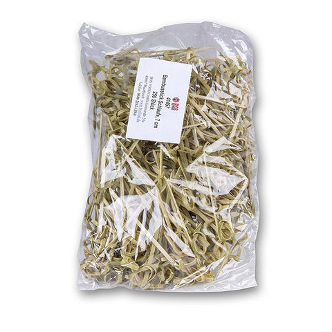 Gebinde-10-Bambus-Spieße, mit Knotenende, grün, 7cm, 250 St