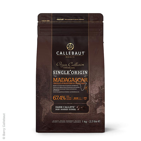 Gebinde-4-Origine Madagascar, dunkle Couverture, Callets, 67,4% Kakao, 2,5 kg