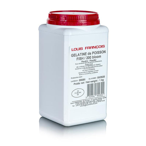 Gebinde-12-Gelatine Pulver, aus Fisch, 200 Bloom, Louis Francois, 1 kg